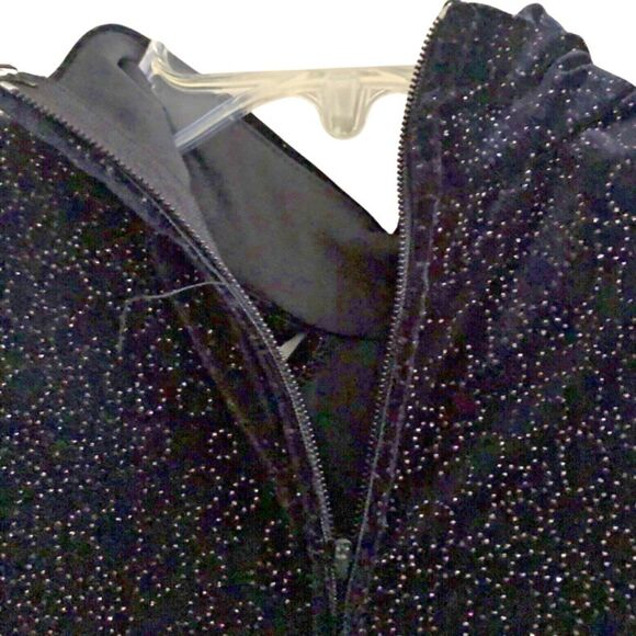 VTG Cheongsam Qipao Gown Womens Sz 4P Black Velvet Sparkle Mandarin Maxi Dress - Picture 13 of 15